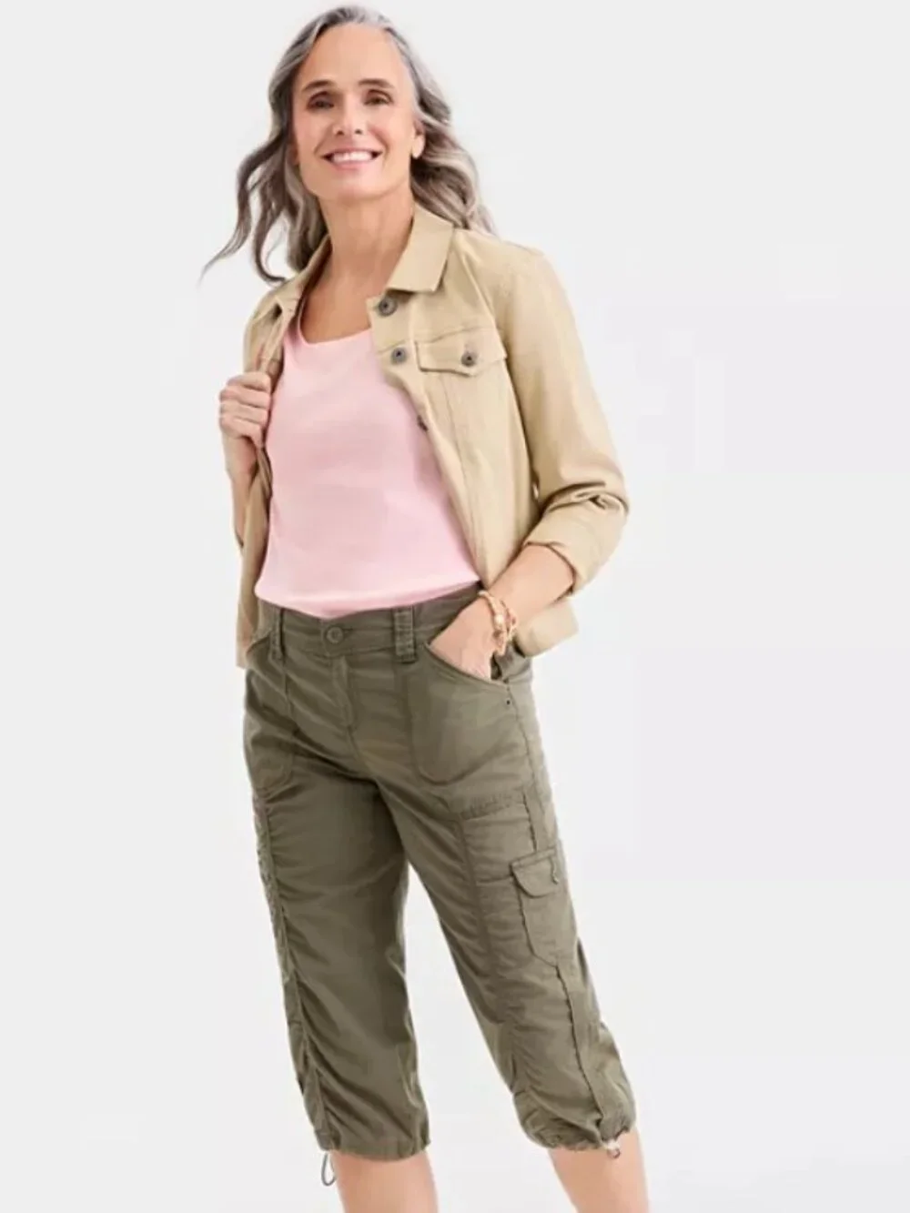 Style & Co Mid Rise Capri w/Drawstrings Size 8 - Picture 1 of 2